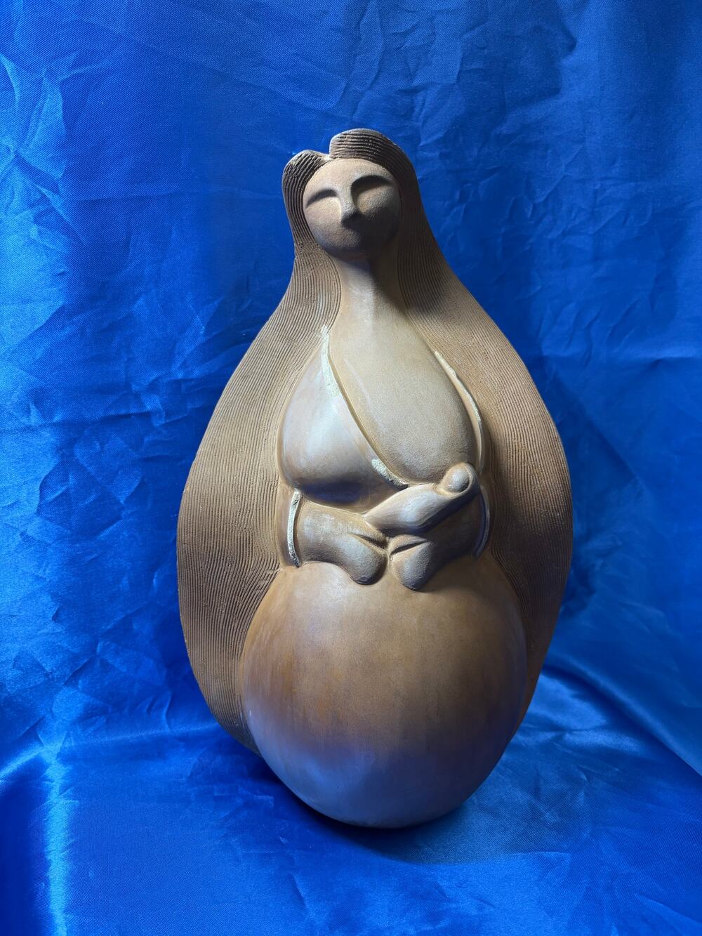 Vintage Gorditas Peruvian Sculpture Mother and Child by R Crisanto